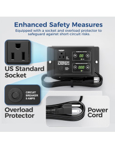 Termostato Ajustable ALORAIR THCS-10 Control Humedad y Temperatura 2