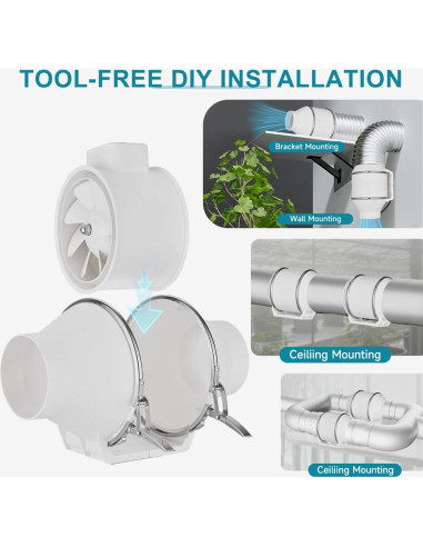 Ventilador de Conducto Modunful 4" - 180 CFM Alta Eficiencia