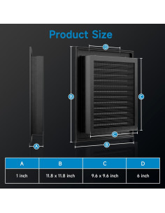 Ventilación de Tejado 30 x 30 cm Hon&Guan Aluminio Negro 2