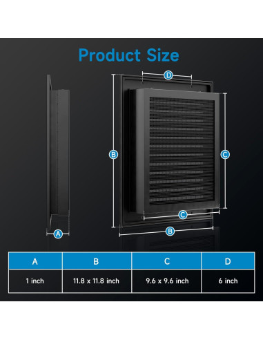 Ventilación de Tejado 30 x 30 cm Hon&Guan Aluminio Negro