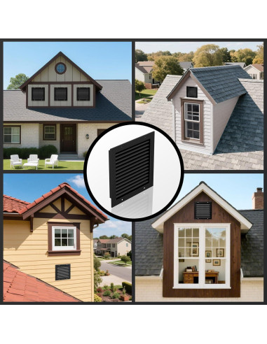 Ventilación de Tejado 30 x 30 cm Hon&Guan Aluminio Negro