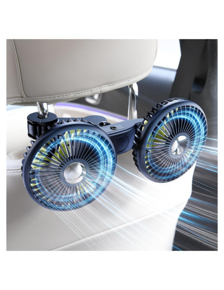 Ventilador de Coche DICMKY DM-F5208 Doble Cabeza 3 Velocidades