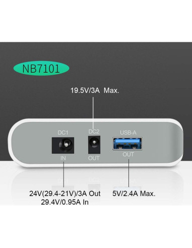 Banco de Poder Talentcell NB7101 17500mAh 64.75Wh DC 24/19/5V