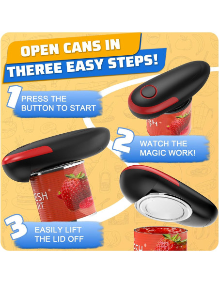 Abrelatas Eléctrico PatiBooo Automático 21.3x9.7cm Sin Bordes Afilados