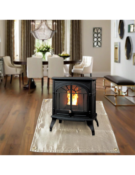 Mat de Fuego Cuadrado 100 cm Resistente al Calor para BBQ