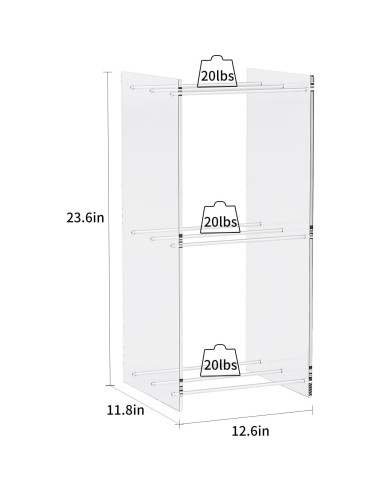 Estantería de Acrílico Solaround 2 Niveles Transparente 90 cm