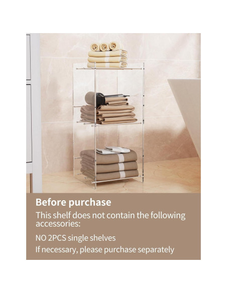 Estantería de Acrílico Solaround 2 Niveles Transparente 90 cm