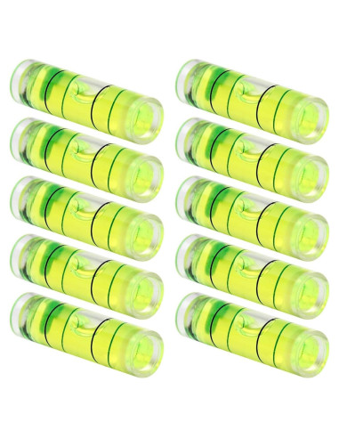 10 Niveles de Burbuja Cilíndricos Hegebeck 9.5x34mm PMMA