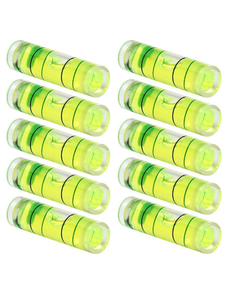 10 Niveles de Burbuja Cilíndricos Hegebeck 9.5x34mm PMMA