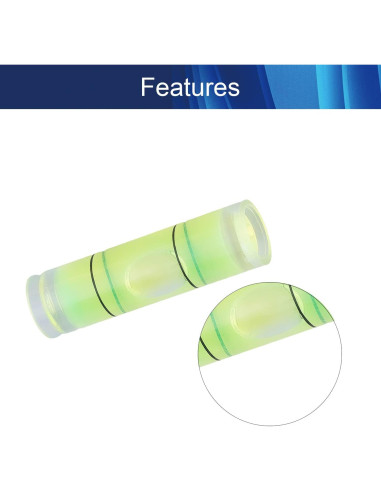 10 Niveles de Burbuja Cilíndricos Hegebeck 9.5x34mm PMMA