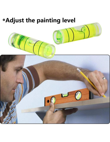 10 Niveles de Burbuja Cilíndricos Hegebeck 9.5x34mm PMMA