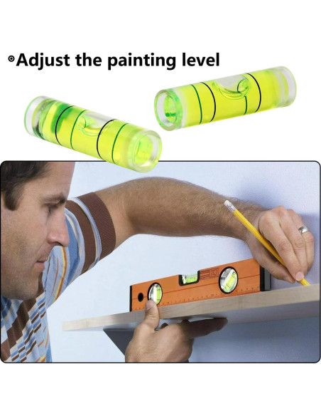 10 Niveles de Burbuja Cilíndricos Hegebeck 9.5x34mm PMMA