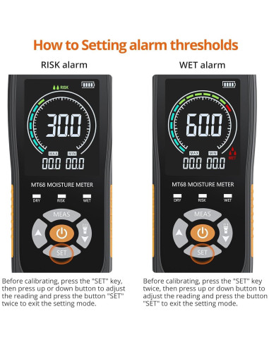 Medidor de Humedad Proster MT68 No Destructivo LCD Color 20-40mm