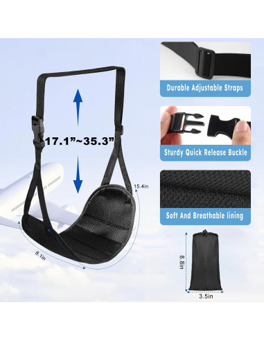Reposapiés Ergonómico Colefunmit - Hamaca Ajustable para Viajes