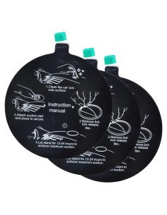 Soporte de Ventosa HYS para Auto - Almohadilla Adhesiva 78mm - Paquete de 3