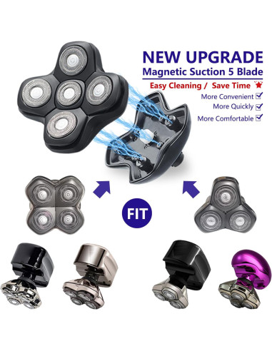 Cabezal de Afeitar Magnético 5 Cuchillas SOLASKY para Skull Shaver