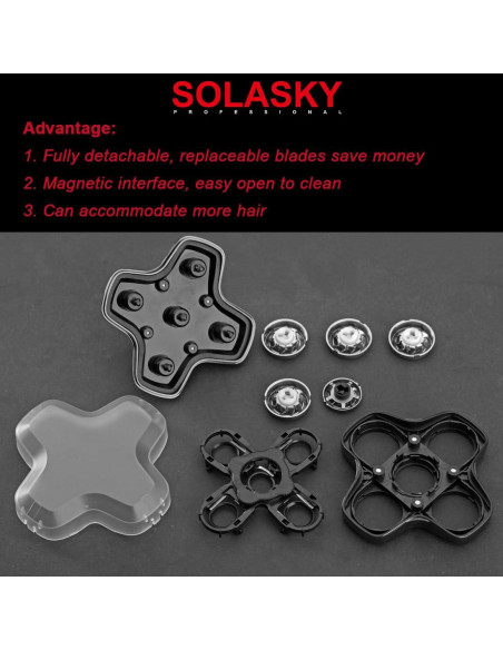 Cabezal de Afeitar Magnético 5 Cuchillas SOLASKY para Skull Shaver