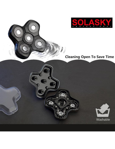 Cabezal de Afeitar Magnético 5 Cuchillas SOLASKY para Skull Shaver