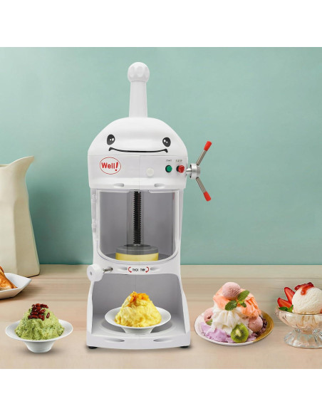 Máquina de Raspado de Hielo 350W Cherishop, Grosor Ajustable