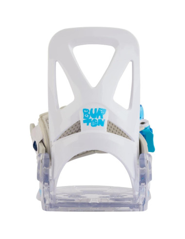Fijaciones de snowboard Burton Grom Disc para niños - Blanco
