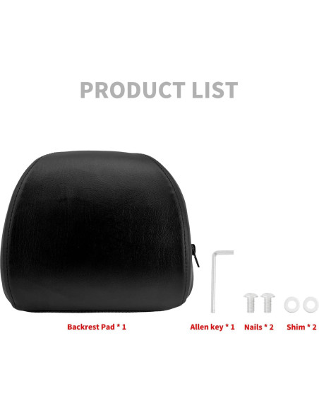 Cojín de Respaldo HDBUBALUS para Motocicleta Harley XL883/XL1200 2004-2023