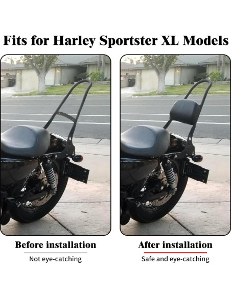 Cojín de Respaldo HDBUBALUS para Motocicleta Harley XL883/XL1200 2004-2023