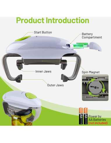 Abrebotellas Eléctrico Geyrut Automático para Manos Débiles