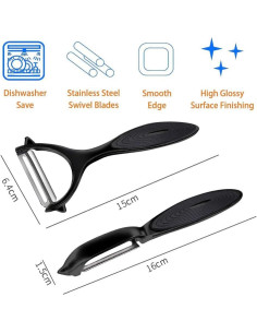 Juego de Peladores de Verduras Marouom - Acero Inoxidable 2 Piezas 2