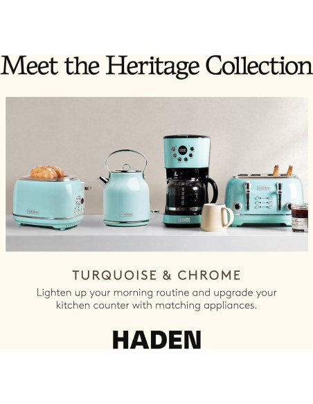 Cafetera Programable Haden 12 Tazas Goteo Turquesa Automática