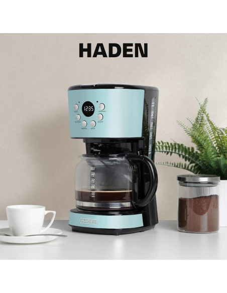 Cafetera Programable Haden 12 Tazas Goteo Turquesa Automática