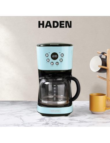 Cafetera Programable Haden 12 Tazas Goteo Turquesa Automática