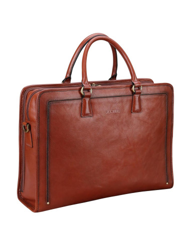 Maletín de Cuero Italiano Banuce para Mujeres 14" Marrón
