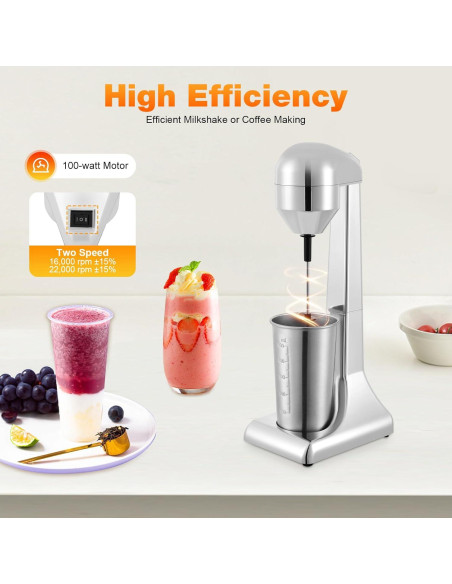 Máquina de Batido MOCHAG 100W 500ml 2 Velocidades Plateada Máquina de Batido MOCHAG 100W 500ml 2 Velocidades Plateada