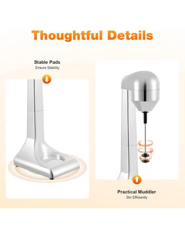 Máquina de Batido MOCHAG 100W 500ml 2 Velocidades Plateada
