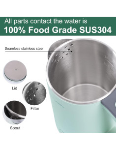 Hervidor Eléctrico WTJMOV V-01 de Acero Inoxidable 0.8L 2