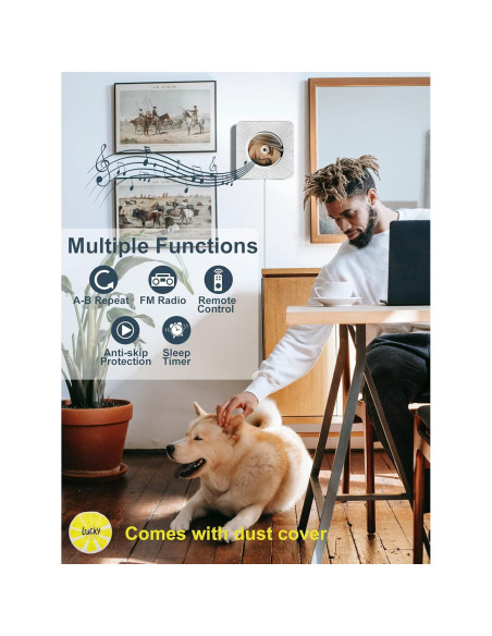 Reproductor de CD Montable Homlab CD1-001 con Bluetooth y Radio FM