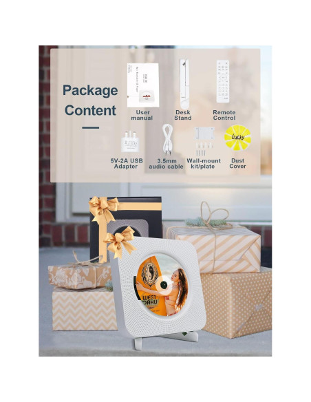 Reproductor de CD Montable Homlab CD1-001 con Bluetooth y Radio FM