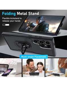 Funda Janmitta para Samsung Galaxy S24 Ultra 2024, Negro Mate 2