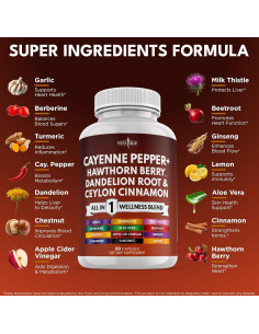 Cápsulas de Pimienta de Cayena New Age 60 Unidades Suplemento 2