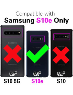 Funda billetera Dswteny para Samsung Galaxy S10e rosa con correa 2