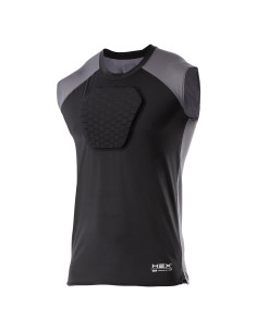 Camiseta de Compresión con Protector de Pecho McDavid Negro X-Pequeño