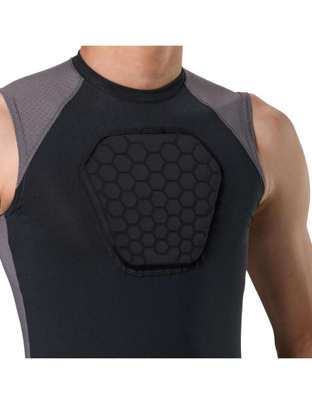 Camiseta de Compresión con Protector de Pecho McDavid Negro X-Pequeño