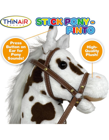 Caballo de Palo Nature Bound Pinto - Juguete Hecho a Mano 86 cm