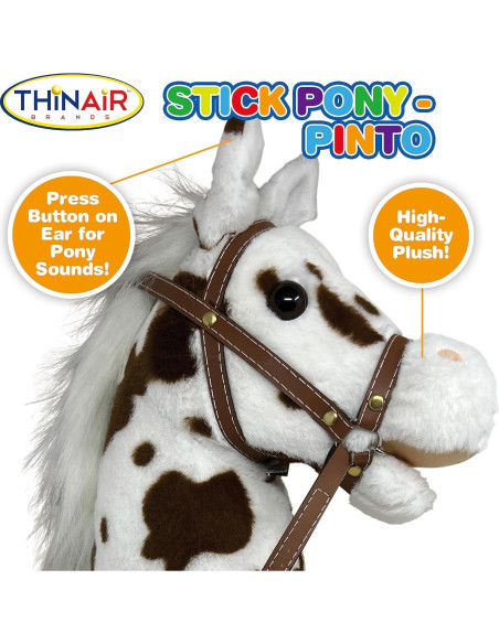 Caballo de Palo Nature Bound Pinto - Juguete Hecho a Mano 86 cm