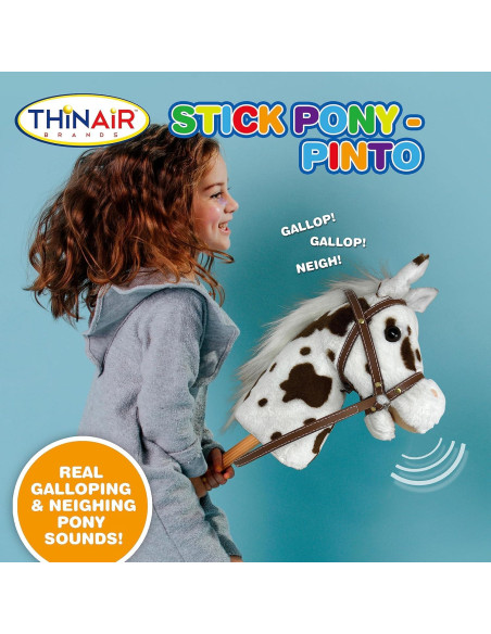 Caballo de Palo Nature Bound Pinto - Juguete Hecho a Mano 86 cm