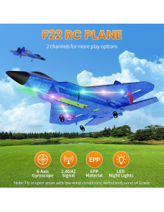 Avión RC F22 Beffkkip 32.8x25.4x7cm, Vuelo Nocturno 2