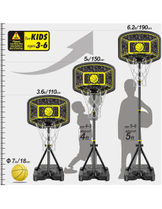 Aro de Baloncesto GILIKOKO Ajustable 1.1m-1.9m para Niños 2