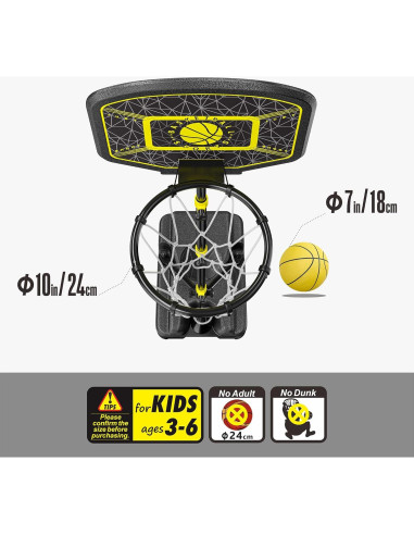 Aro de Baloncesto GILIKOKO Ajustable 1.1m-1.9m para Niños