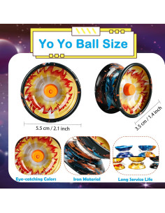 Paquete de 24 Pelotas de Yo-Yo Metal Norcoin 5.5 cm Coloridas 2
