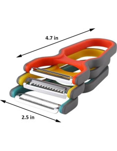 Paquete de 3 Peladores de Verduras DRHAHA - Acero Inoxidable 2